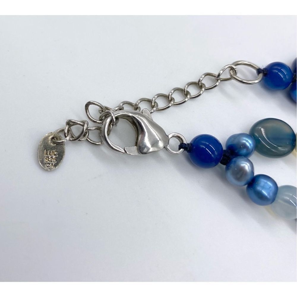Signed Lucas Lameth necklace | LUC 925 CN | cobalt blue polished stone large bea - Picture 5 of 6